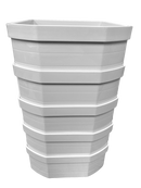 Ein Stapel aus fünf weißen Wandverkleidungen, die auf die gewünschte Größe zugeschnitten und miteinander verbunden werden können, um einen Tunnel durch eine Wand oder eine dicke Tür zu schaffen