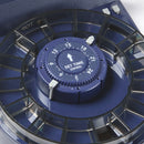 Eine Nahaufnahme des Portionsrings aus Kunststoff und des 24-Stunden-Timers