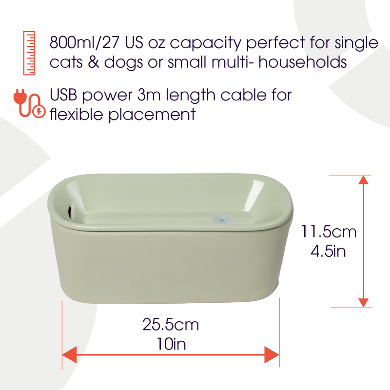 Cat Mate 800ml USB-Keramik-Katzen-Trinkbrunnen