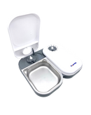 Heimtier-Futterautomat für zwei Fütterungen mit Edelstahl-Napfeinsätzen (C200)